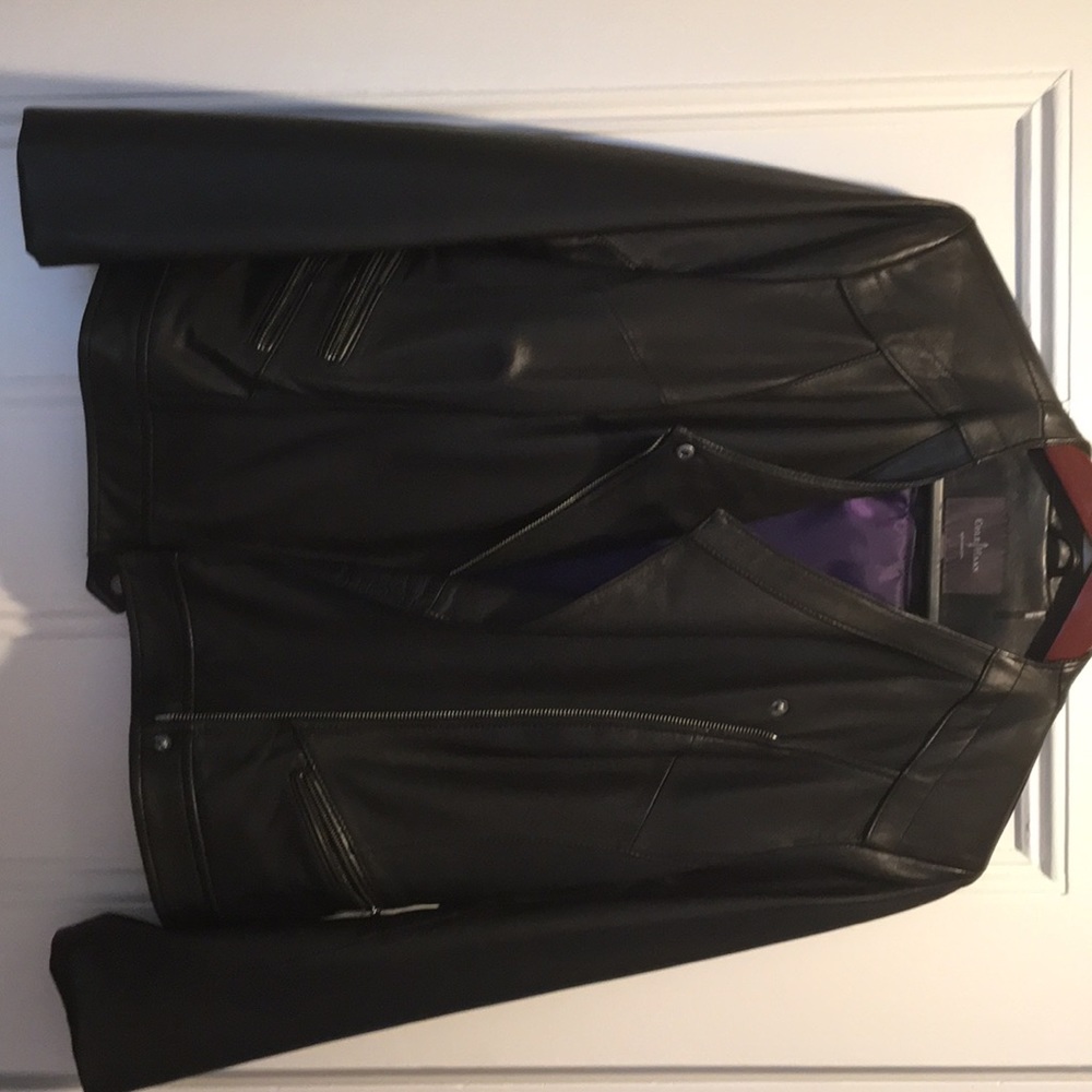 Cole Haan Leather Moto Jacket